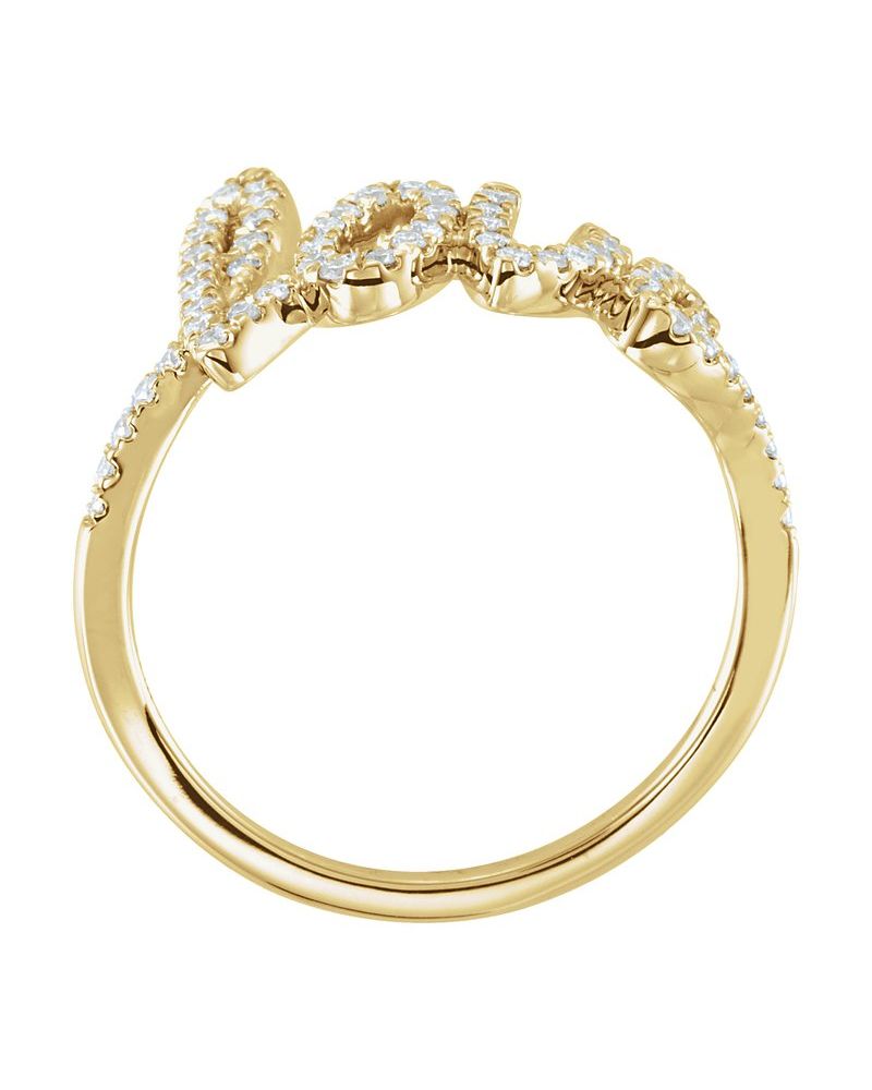 Anel Amor em Ouro 14k com Diamantes Naturais – Modelo 2