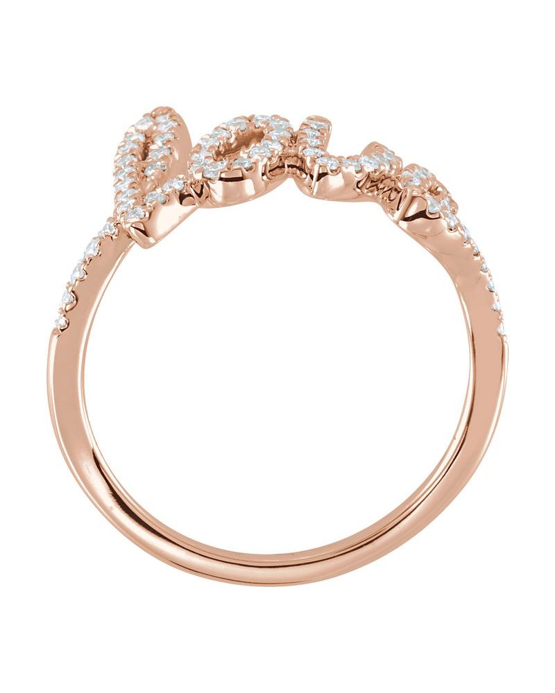Anel Amor em Ouro 14k com Diamantes Naturais – Modelo 2