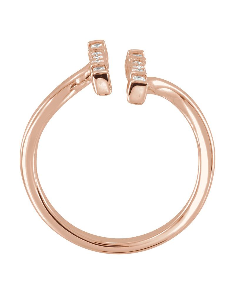 Anel Duplo Barra em Ouro 14k com Diamantes Naturais