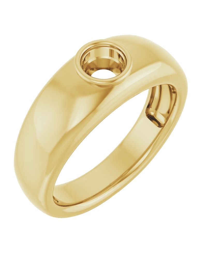 Anel Solitário com Cravação Bezel em Ouro 14k com Diamantes Naturais – Modelo 2