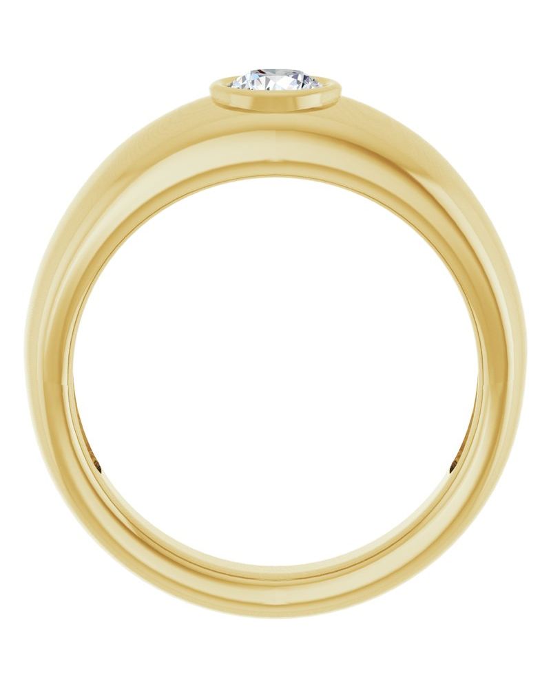 Anel Solitário com Cravação Bezel em Ouro 14k com Diamantes Naturais – Modelo 2