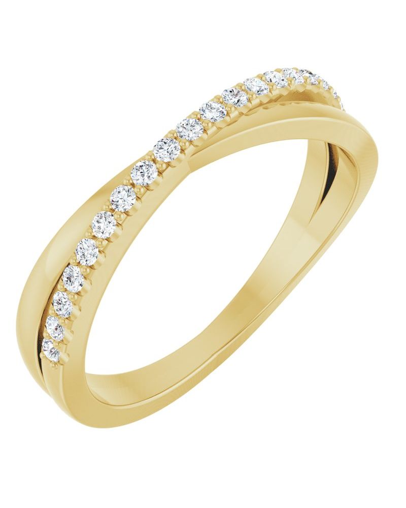 Anel Entrelaçado em Ouro 14k com Diamantes Naturais – Modelo 8