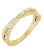 Anel Entrelaçado em Ouro 14k com Diamantes Naturais – Modelo 8