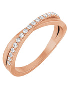 Anel Entrelaçado em Ouro 14k com Diamantes Naturais – Modelo 8