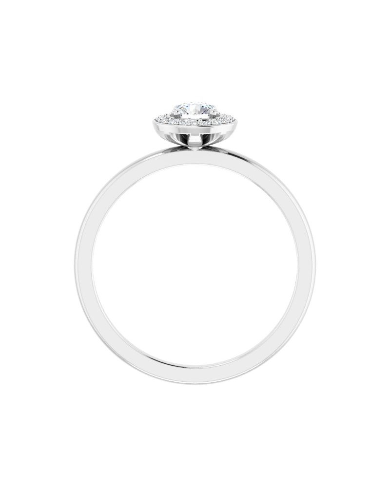 Anel Halo em Ouro 14k com Diamantes Naturais – Modelo 6