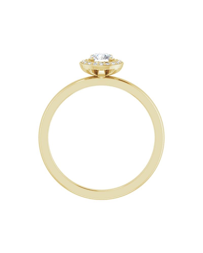 Anel Halo em Ouro 14k com Diamantes Naturais – Modelo 6