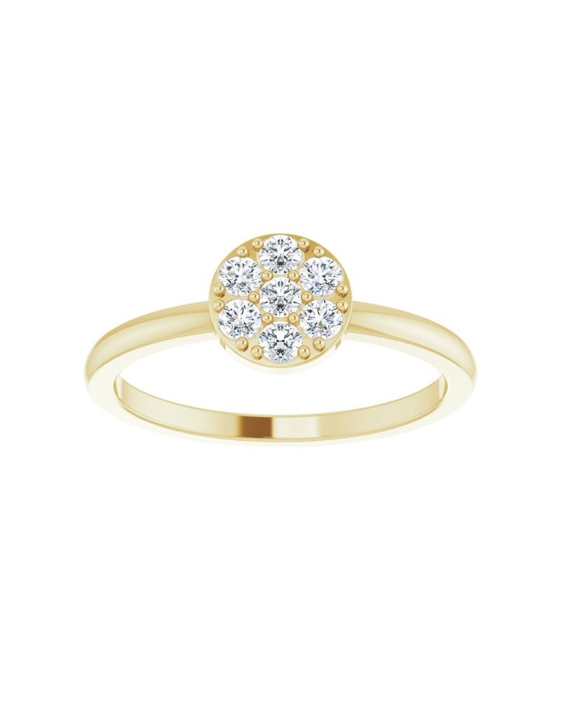 Anel Cluster Empilhável em Ouro 14k com Diamantes Naturais – Modelo 3