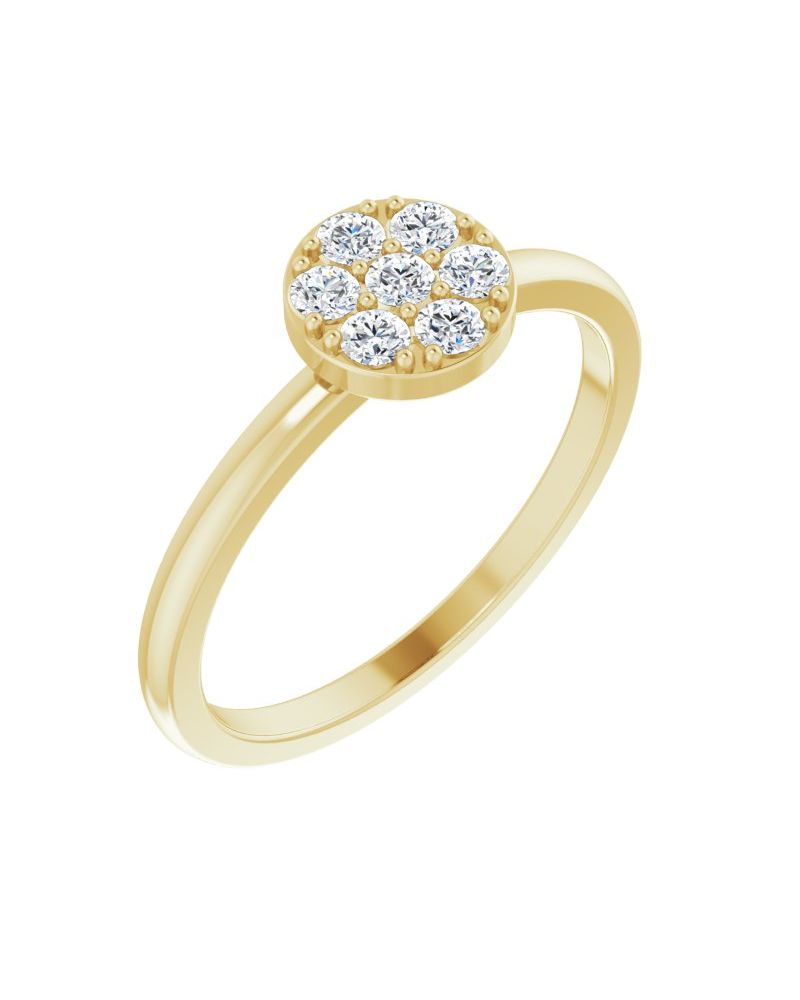 Anel Cluster Empilhável em Ouro 14k com Diamantes Naturais – Modelo 3