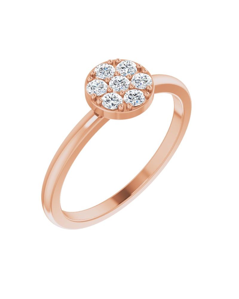 Anel Cluster Empilhável em Ouro 14k com Diamantes Naturais – Modelo 3