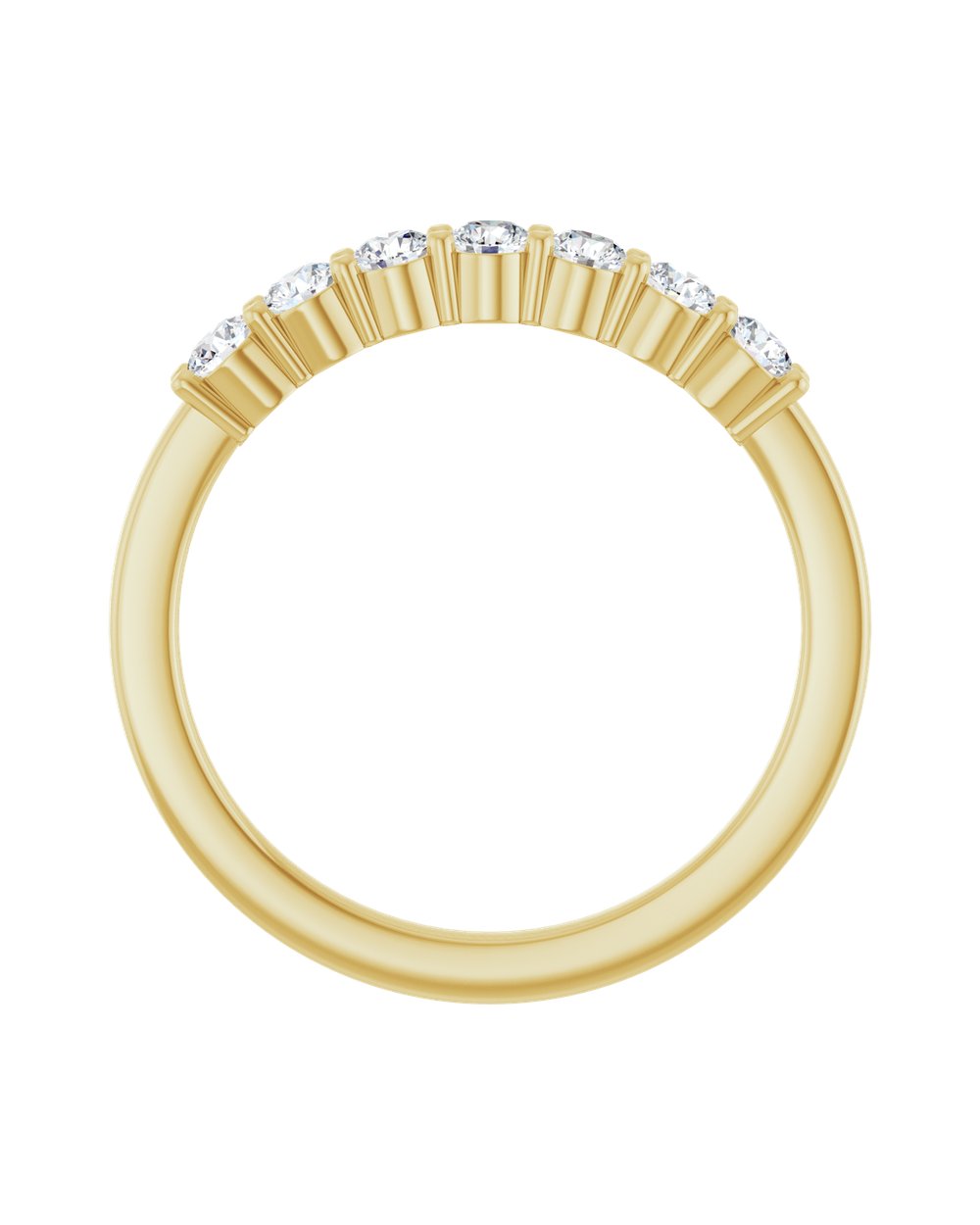 Anel Sete Diamantes Naturais em Ouro 14k – Amarelo 14k