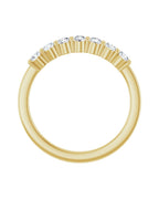 Anel Sete Diamantes Naturais em Ouro 14k – Amarelo 14k