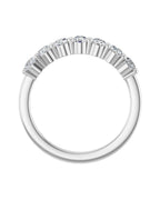 Anel Sete Diamantes Naturais em Ouro 14k – Branco 14k