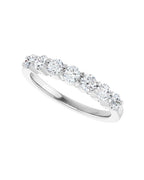 Anel Sete Diamantes Naturais em Ouro 14k – Branco 14k