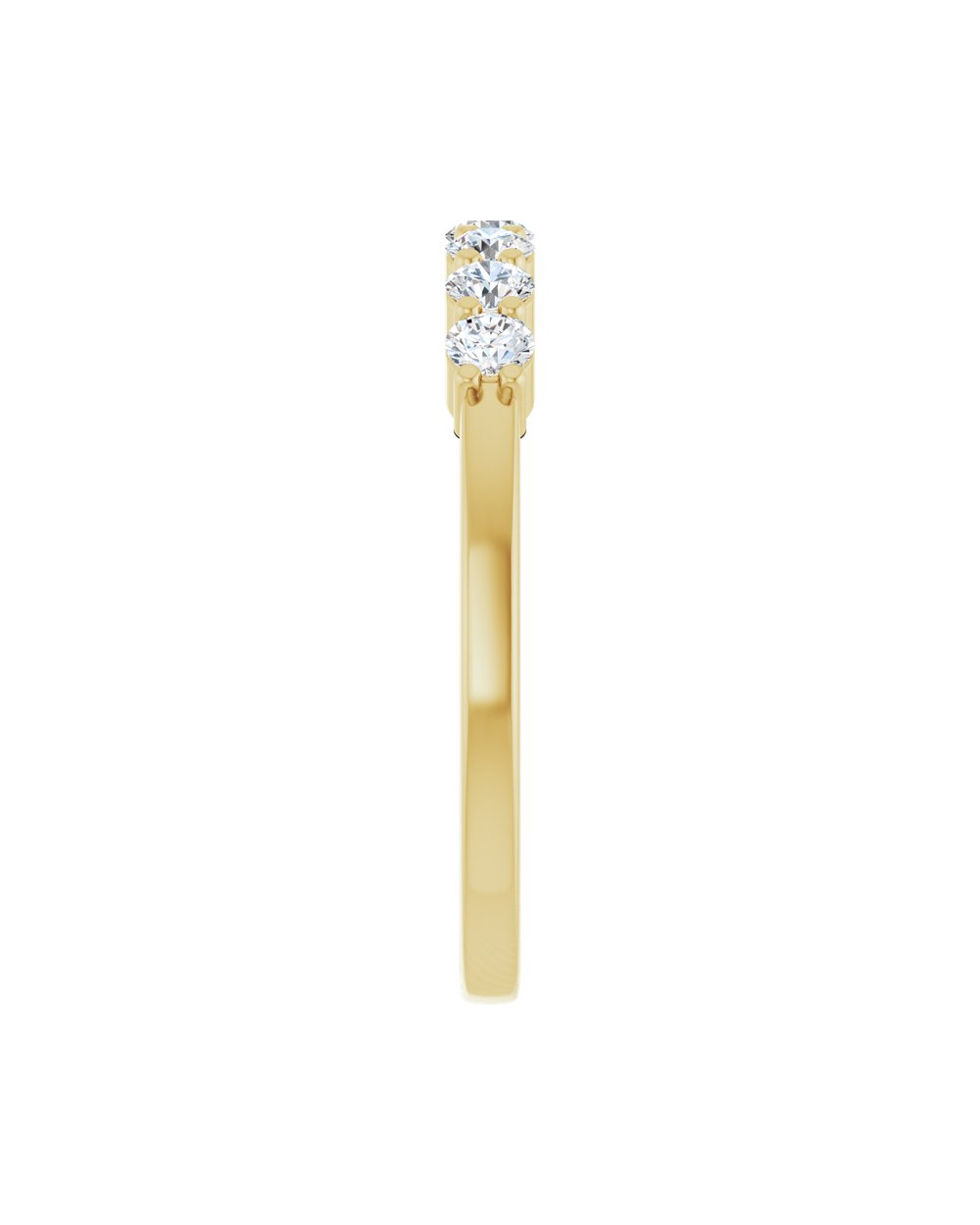 Anel Sete Diamantes Naturais em Ouro 14k – Amarelo 14k