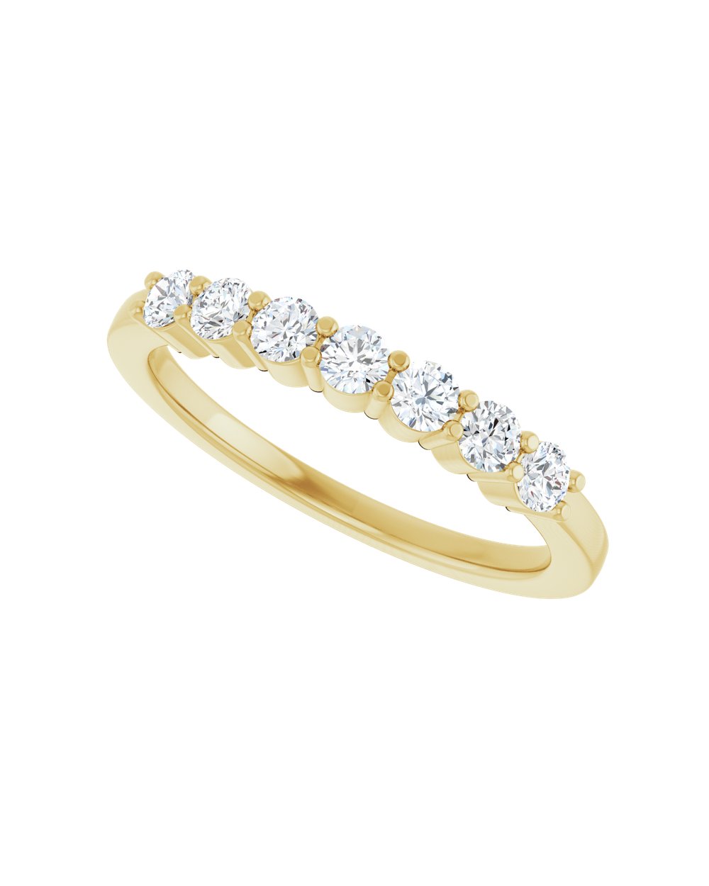 Anel Sete Diamantes Naturais em Ouro 14k – Amarelo 14k