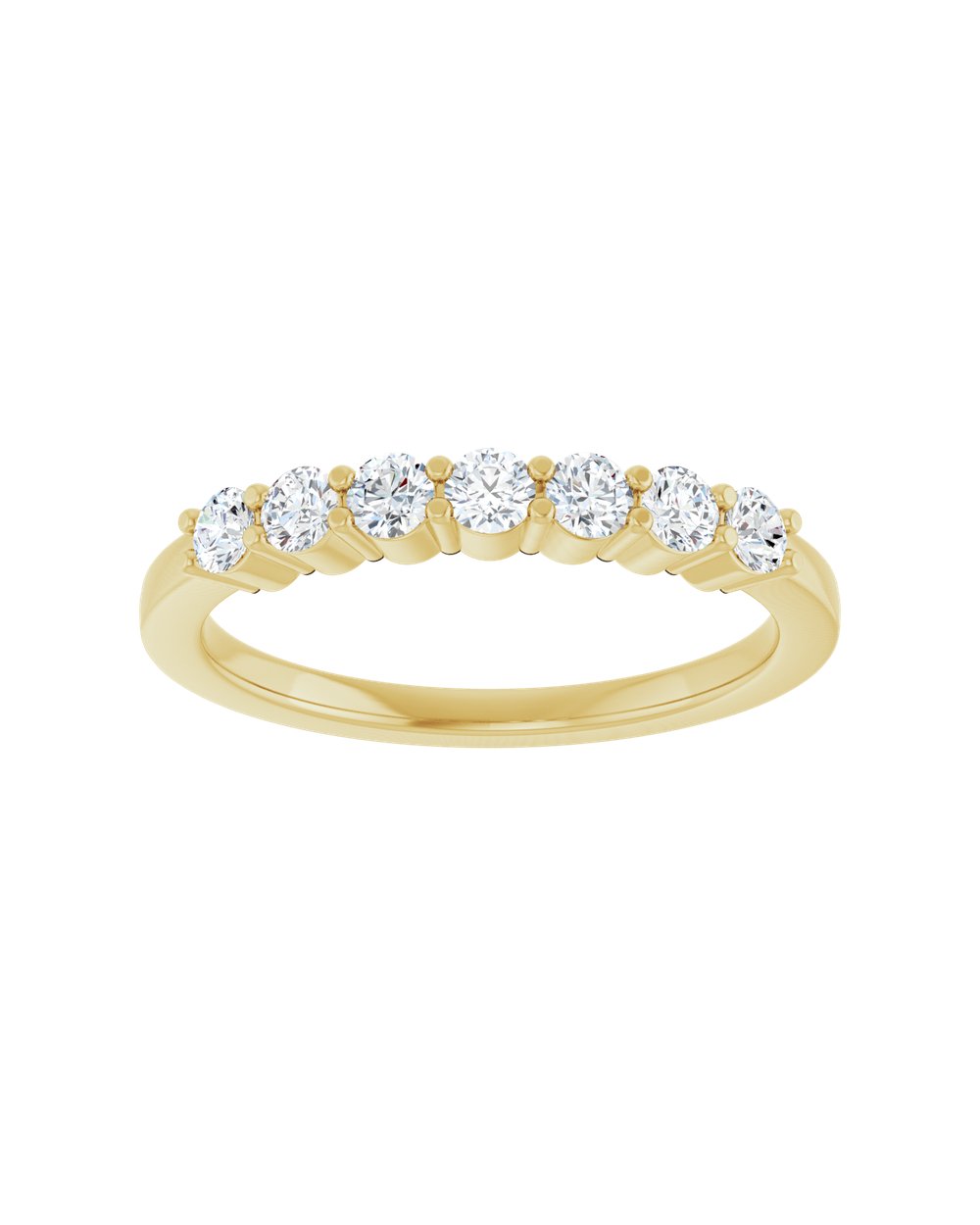 Anel Sete Diamantes Naturais em Ouro 14k – Amarelo 14k