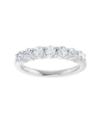 Anel Sete Diamantes Naturais em Ouro 14k – Branco 14k
