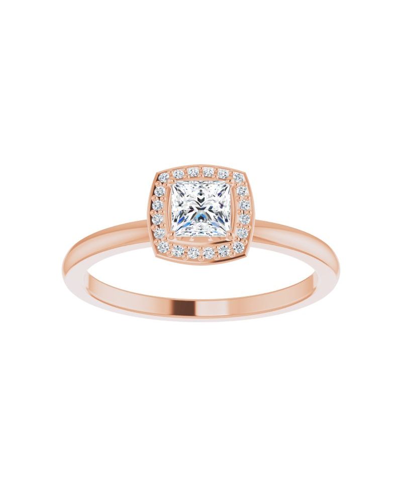 Anel Halo em Ouro 14k com Diamantes Naturais – Modelo 5
