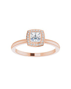Anel Halo em Ouro 14k com Diamantes Naturais – Modelo 5