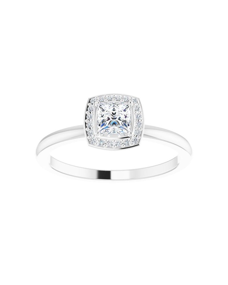 Anel Halo em Ouro 14k com Diamantes Naturais – Modelo 5