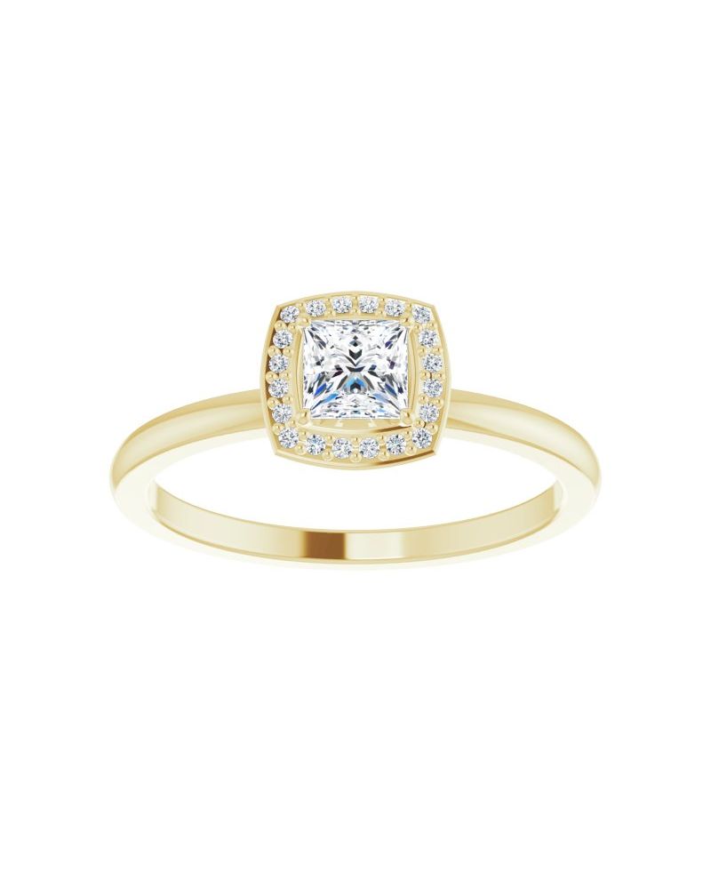 Anel Halo em Ouro 14k com Diamantes Naturais – Modelo 5