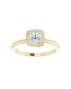 Anel Halo em Ouro 14k com Diamantes Naturais – Modelo 5