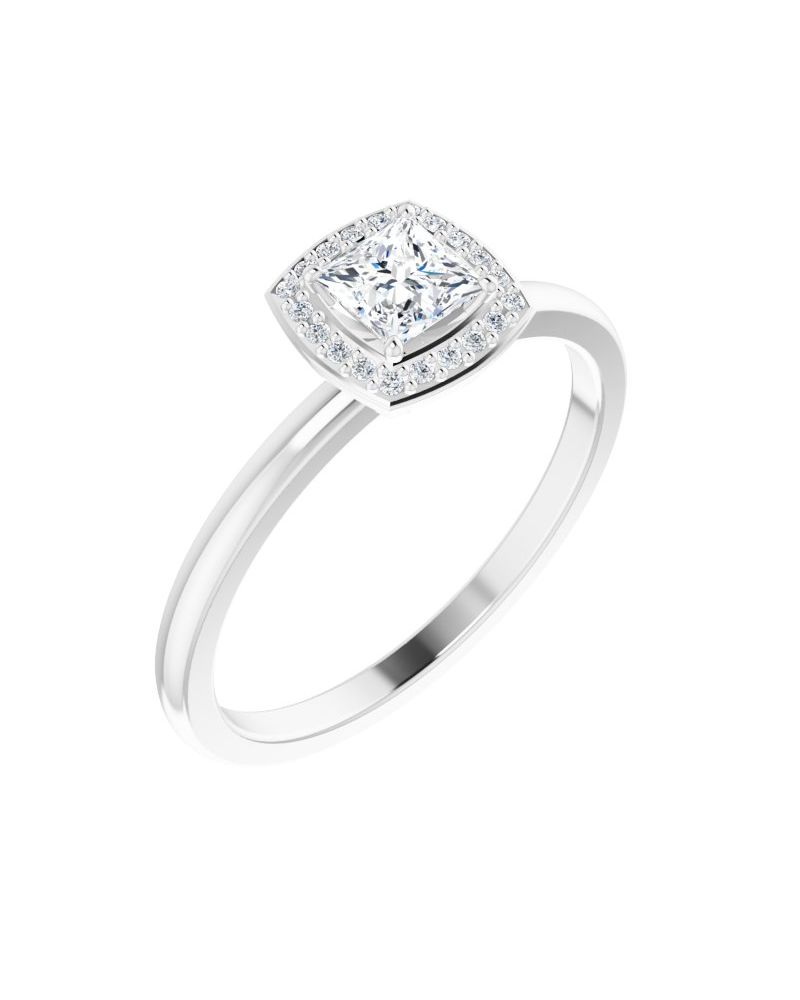 Anel Halo em Ouro 14k com Diamantes Naturais – Modelo 5