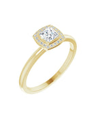 Anel Halo em Ouro 14k com Diamantes Naturais – Modelo 5