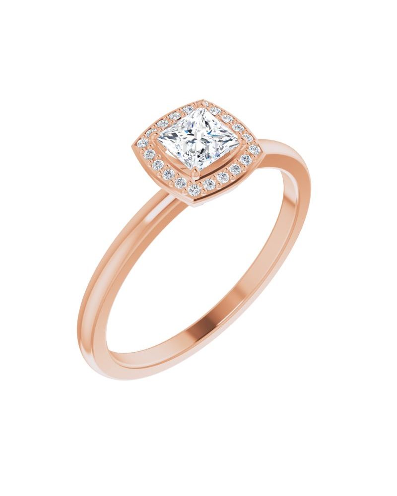 Anel Halo em Ouro 14k com Diamantes Naturais – Modelo 5