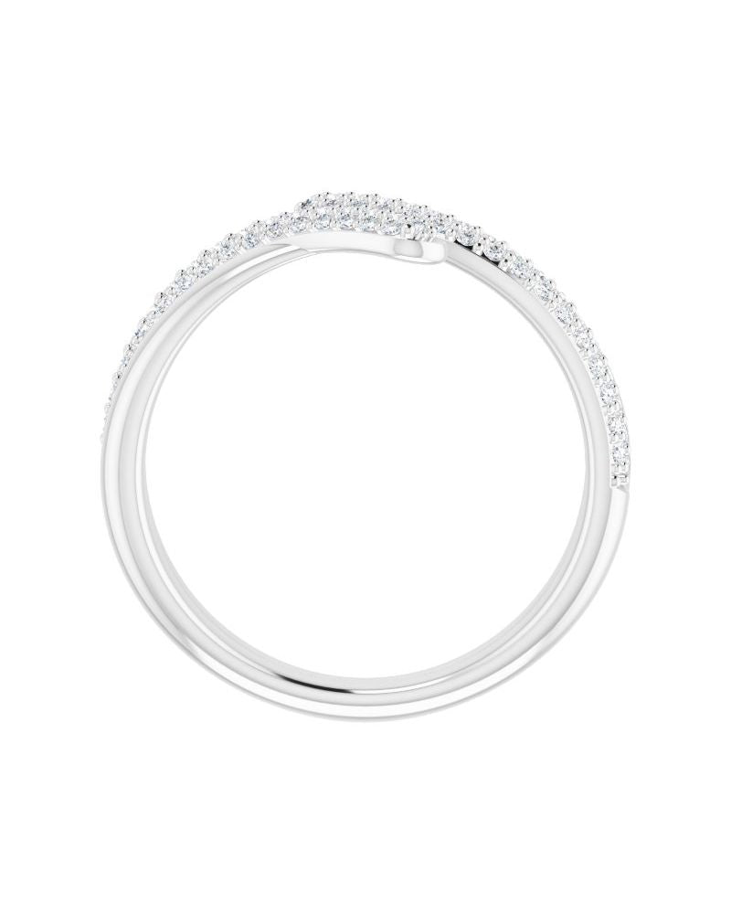 Anel Bypass Pavê em Ouro 14k com Diamantes Naturais – Modelo 2