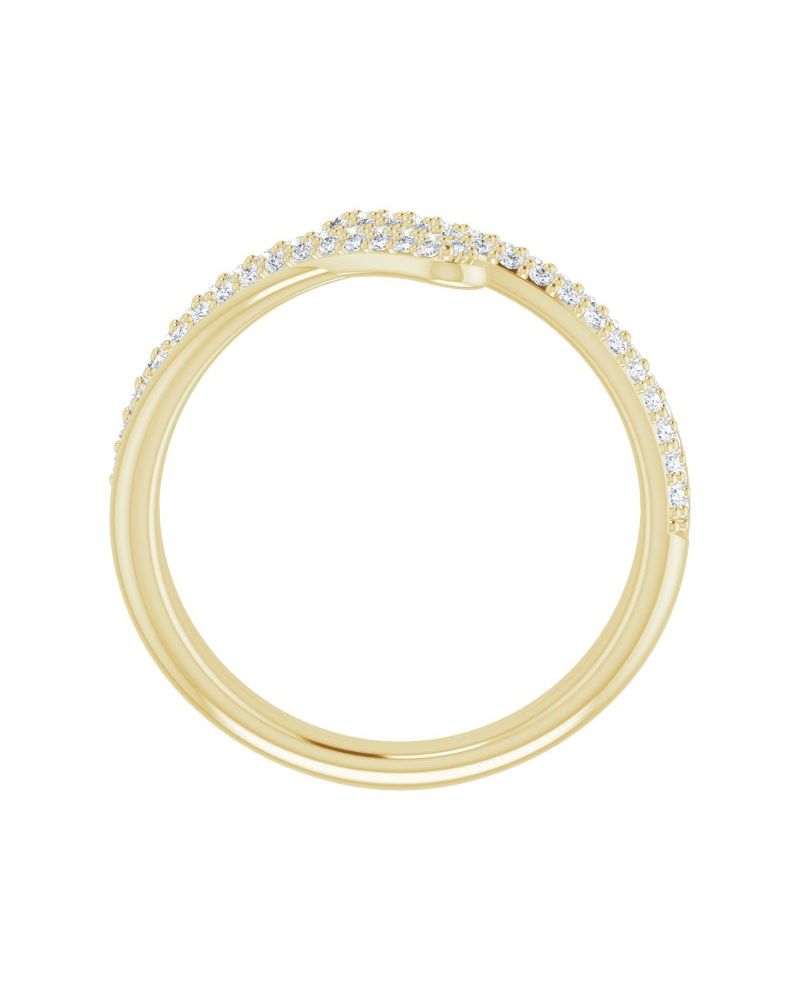 Anel Bypass Pavê em Ouro 14k com Diamantes Naturais – Modelo 2