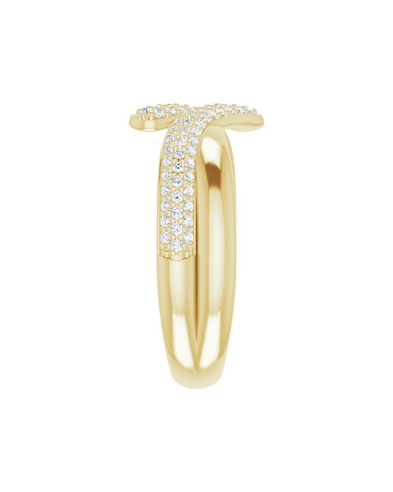 Anel Bypass Pavê em Ouro 14k com Diamantes Naturais – Modelo 2
