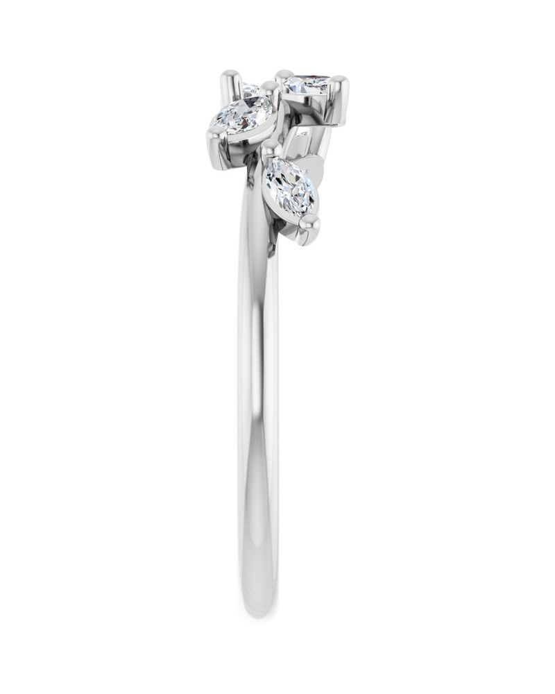 Anel Folha em Ouro 14k com Diamantes de Laboratório