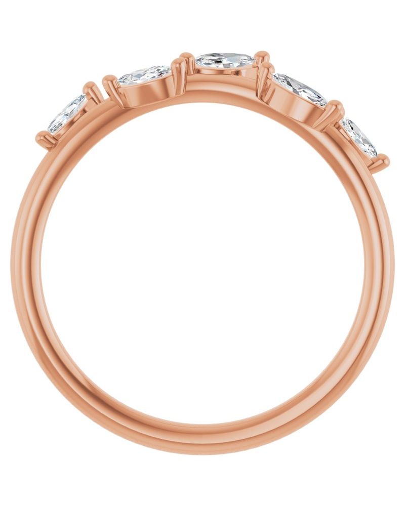 Anel Folha em Ouro 14k com Diamantes de Laboratório