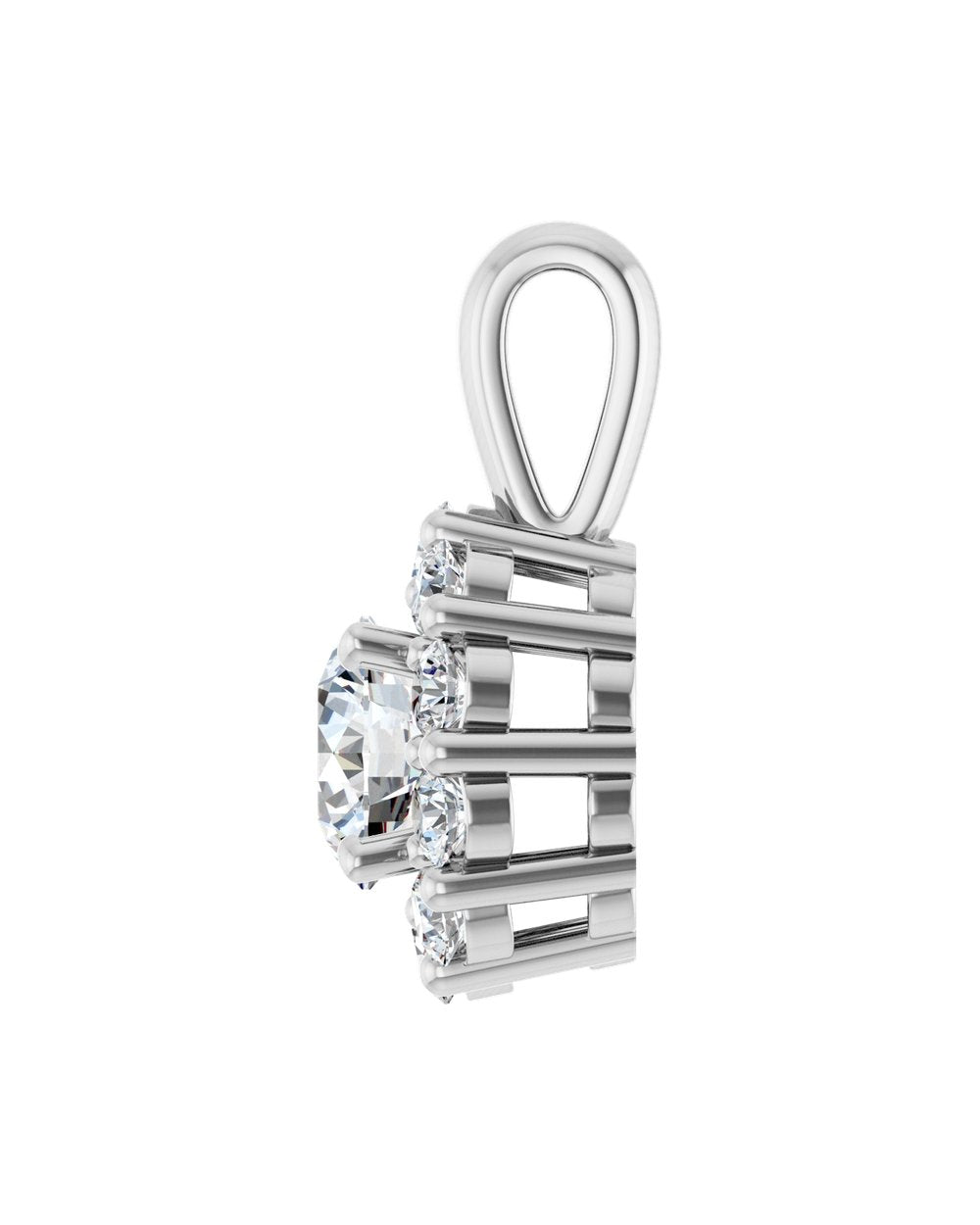 Pingente Halo em Ouro 14k com Diamantes de Laboratório