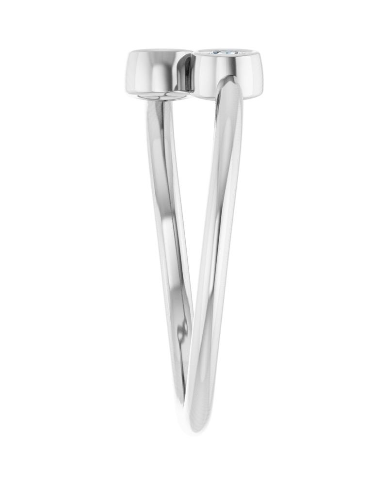 Anel Duas Pedras em Ouro 14k com Diamantes Naturais