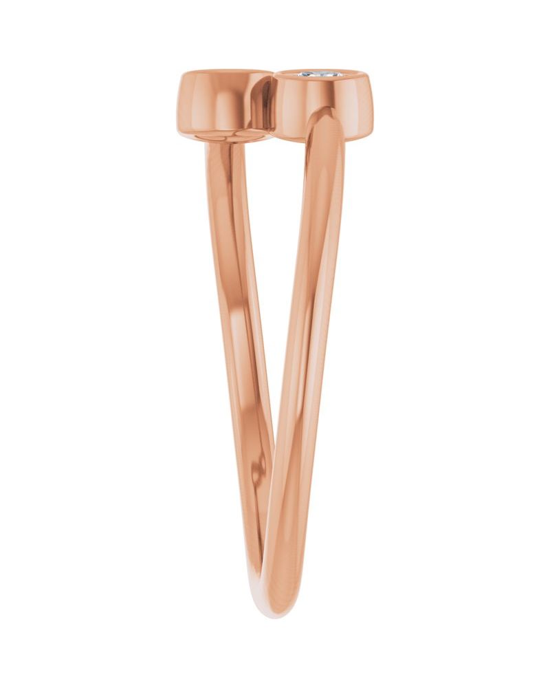 Anel Duas Pedras em Ouro 14k com Diamantes Naturais