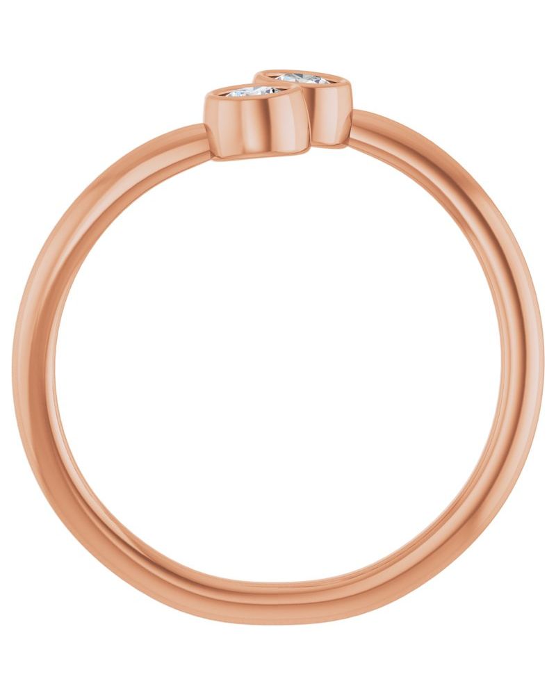 Anel Duas Pedras em Ouro 14k com Diamantes Naturais