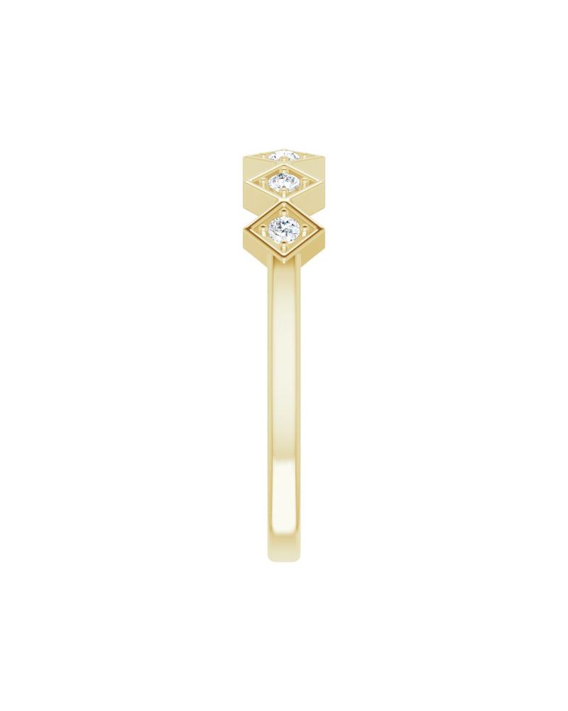 Anel Empilhável em Ouro 14k com Diamantes Naturais – Modelo 29