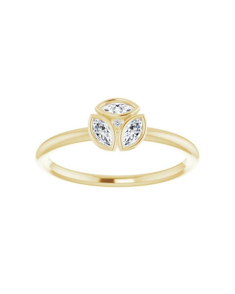 Anel Cluster em Ouro 14k com Diamantes Naturais – Modelo 3