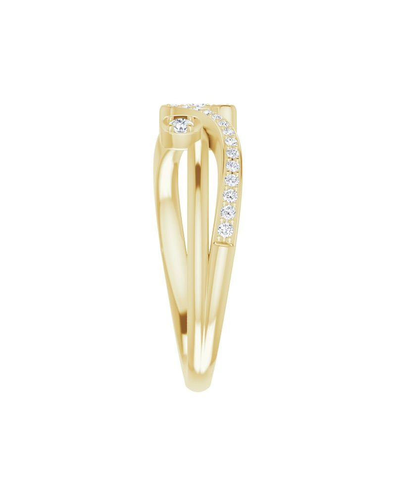 Anel Bypass em Ouro 14k com Diamantes Naturais – Modelo 7
