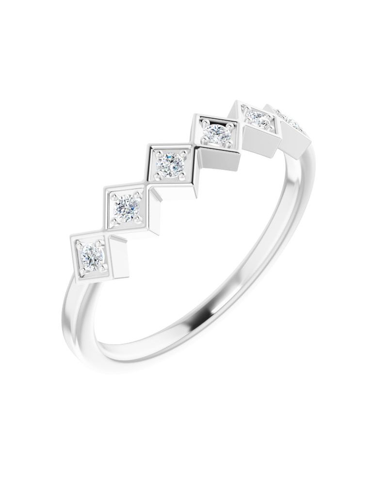 Anel Empilhável em Ouro 14k com Diamantes Naturais – Modelo 29