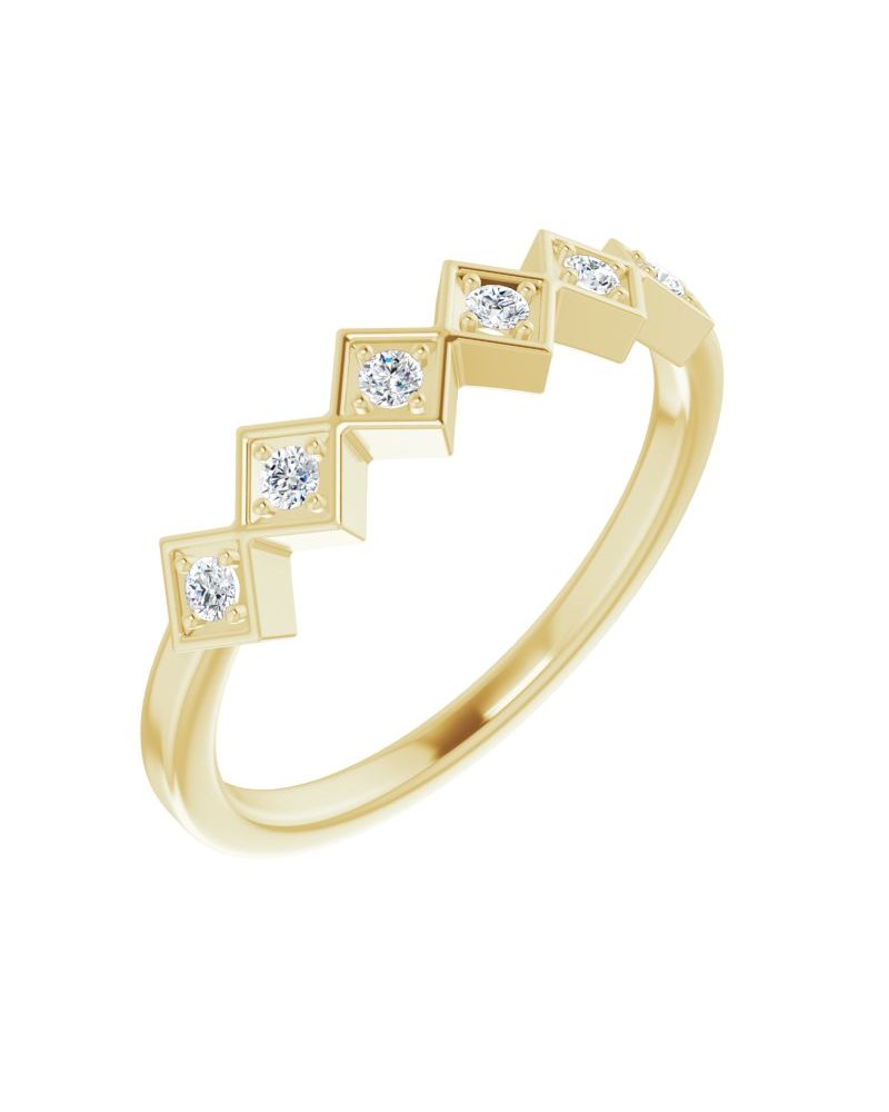 Anel Empilhável em Ouro 14k com Diamantes Naturais – Modelo 29