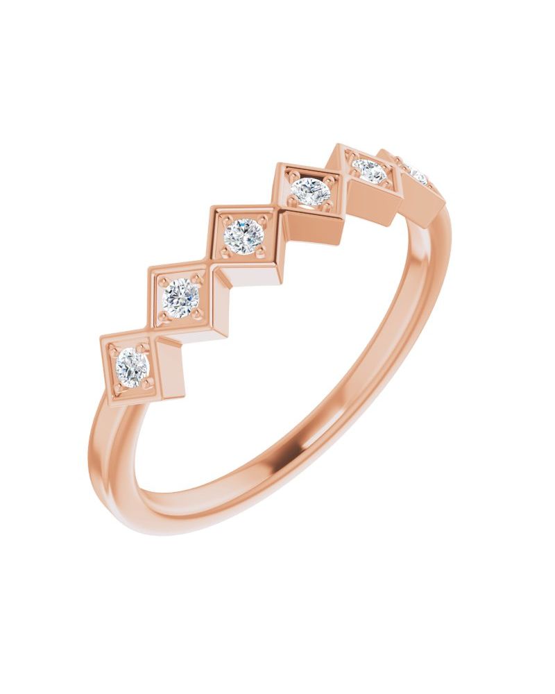 Anel Empilhável em Ouro 14k com Diamantes Naturais – Modelo 29