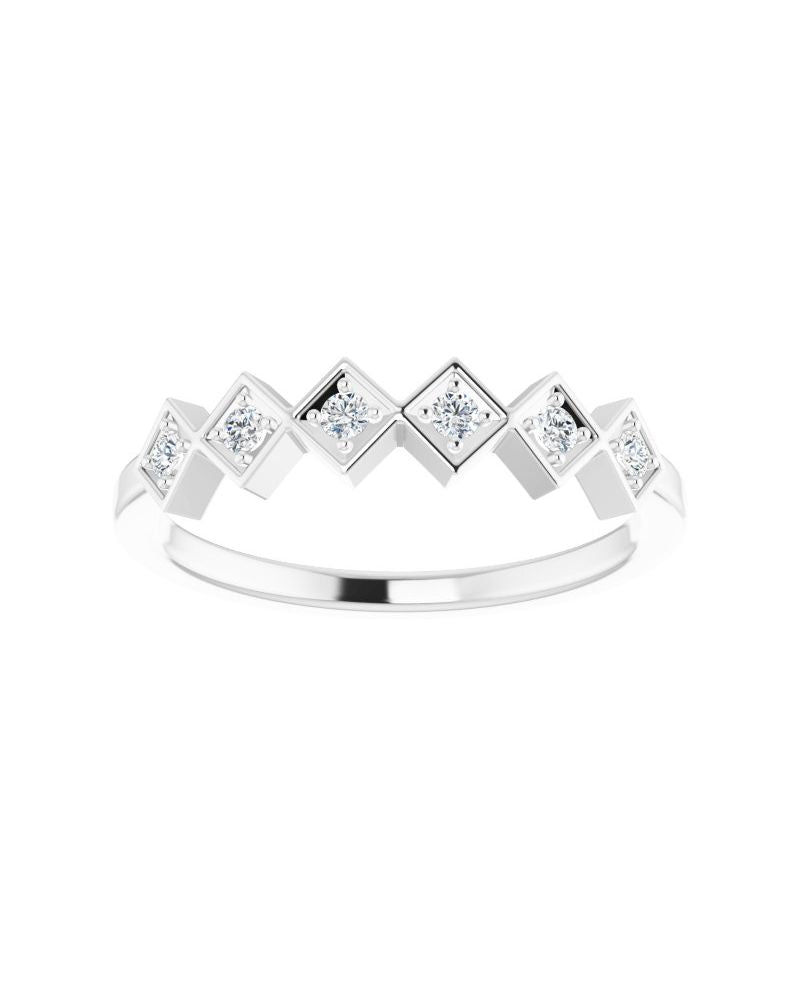 Anel Empilhável em Ouro 14k com Diamantes Naturais – Modelo 29