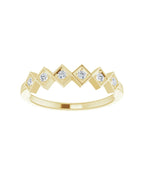 Anel Empilhável em Ouro 14k com Diamantes Naturais – Modelo 29