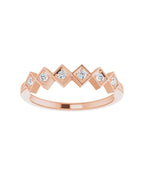 Anel Empilhável em Ouro 14k com Diamantes Naturais – Modelo 29