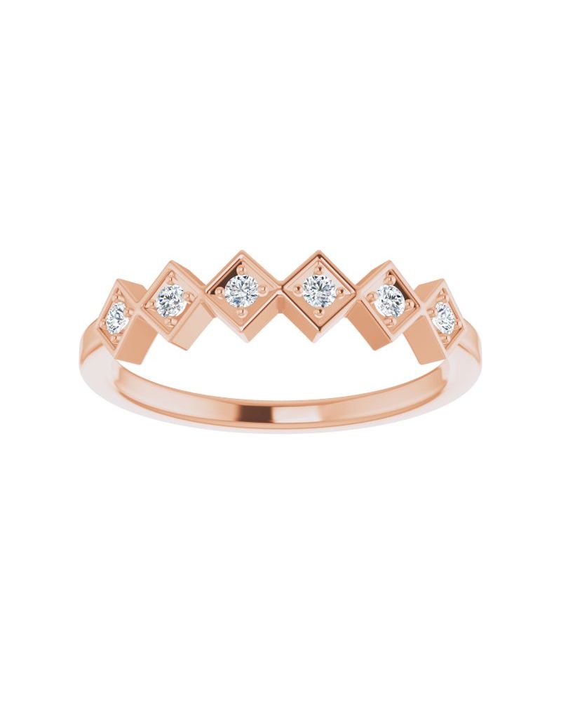 Anel Empilhável em Ouro 14k com Diamantes Naturais – Modelo 29