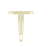 Anel Bypass em Ouro 14k com Diamantes Naturais – Modelo 9