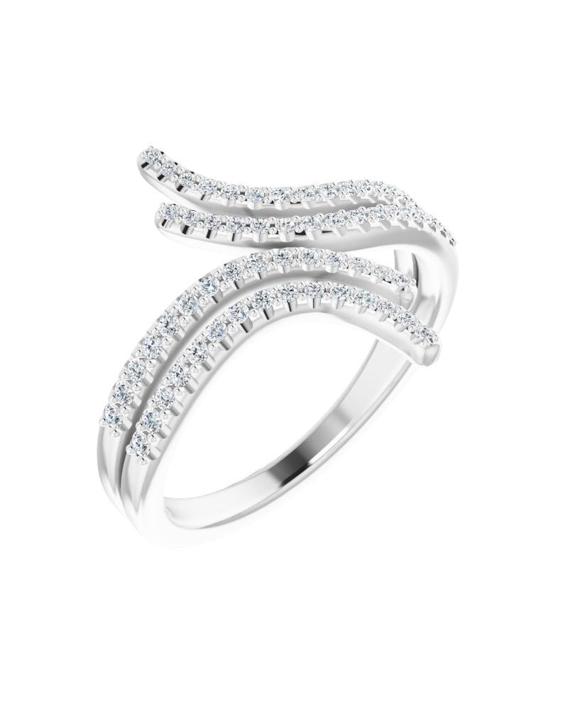 Anel Bypass em Ouro 14k com Diamantes Naturais – Modelo 9
